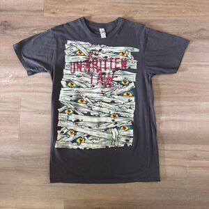 Vintage Y2K Unwritten Law Special Mummy Halloween Gray Shirt Size M Pop Punk